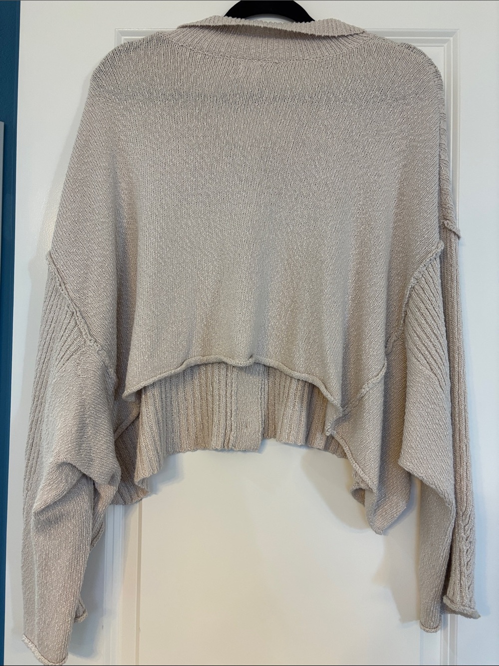 BDG Beige Cropped Ribbed Button-Front Cardigan - Picture 6 of 6